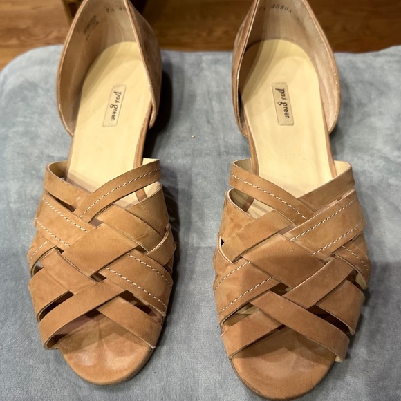 Paul Green Shoes - Paul Green, woven flat, tan, size 10